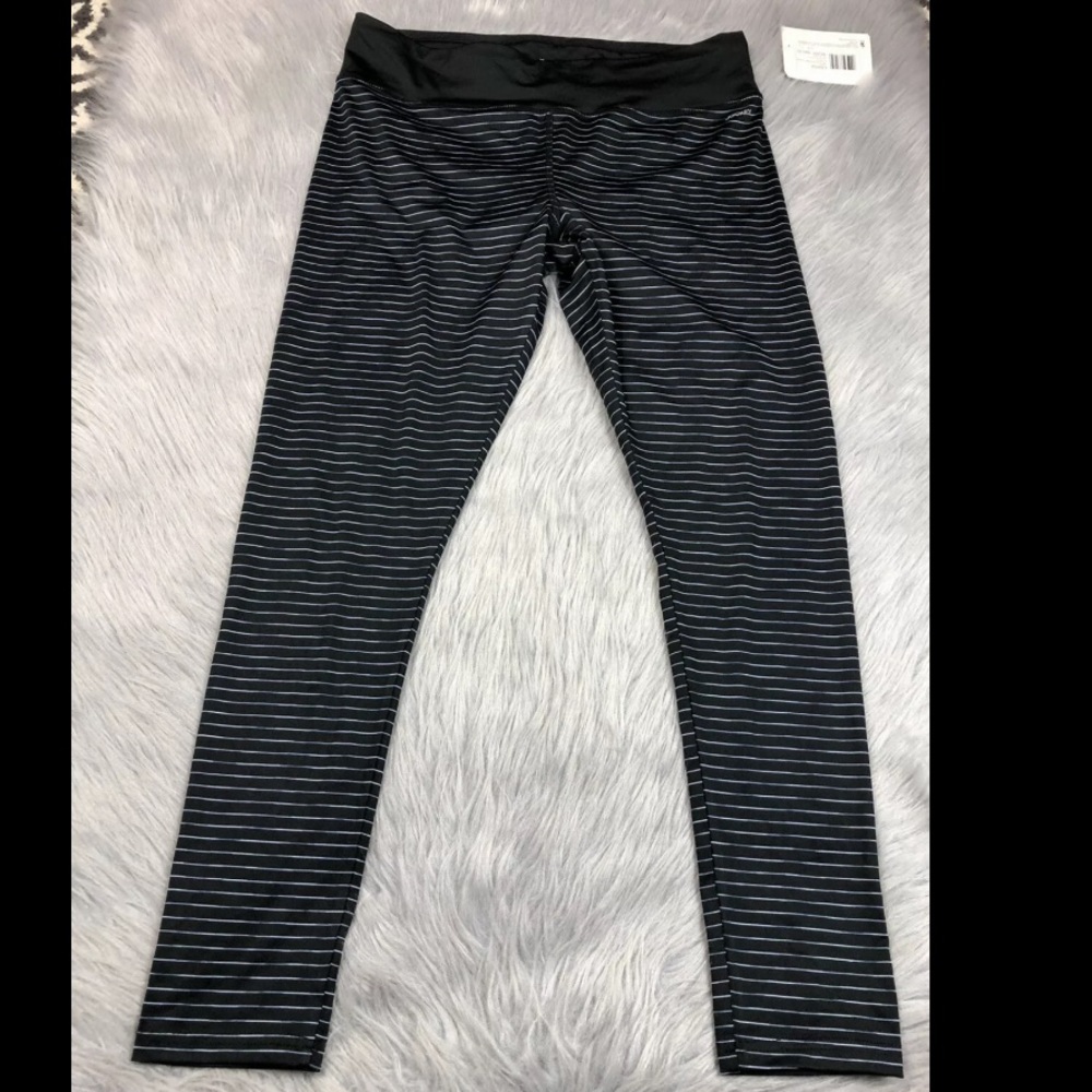 Jockey Space Dye Ankle Legging Black Striped Large